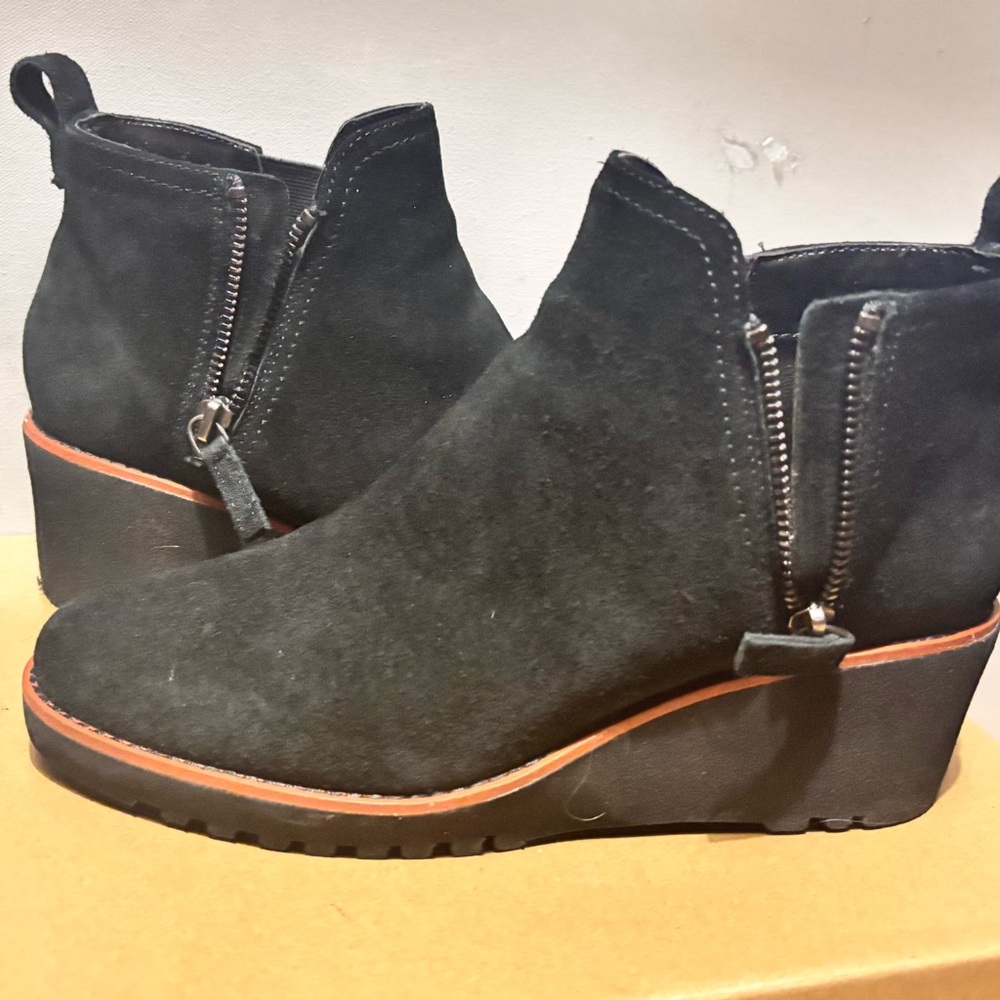 Sanctuary Black Suede Ankle Booties with Zipper